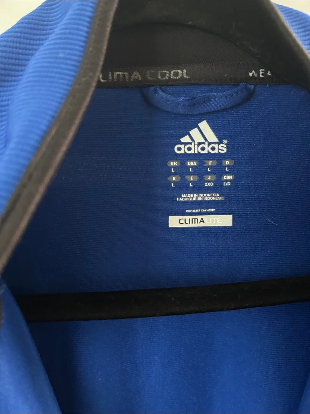 Adidas Men's Size L Blue Track Jacket